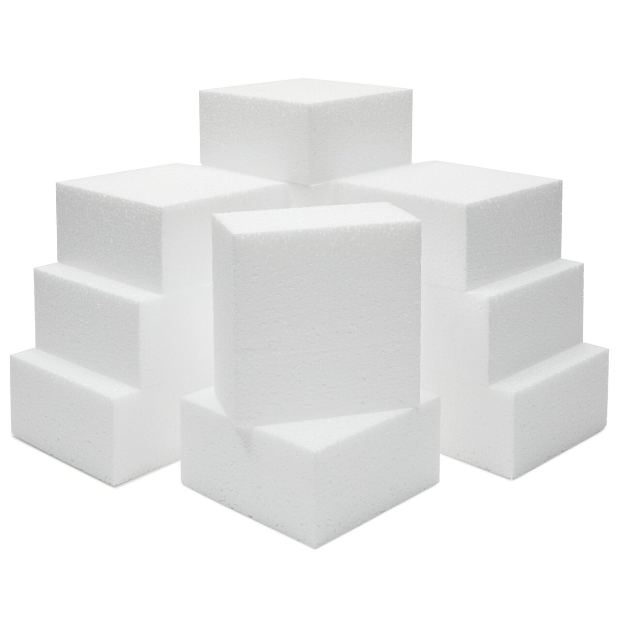 12 Pack Foam Blocks for Crafts, Polystyrene Brick Rectangles for Floral  Arrangements, Art Supplies, Holiday Decor (4 x 4 x 2 In, White)
